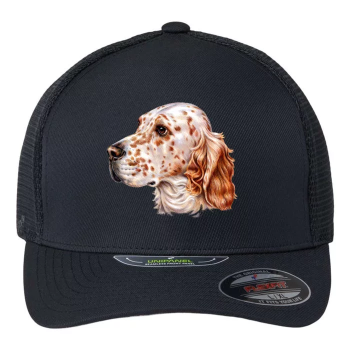 English Setter Dog Flexfit Unipanel Trucker Cap