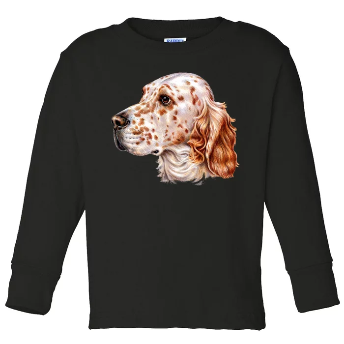 English Setter Dog Toddler Long Sleeve Shirt