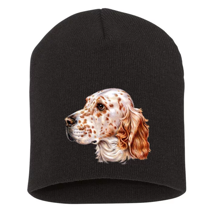 English Setter Dog Short Acrylic Beanie