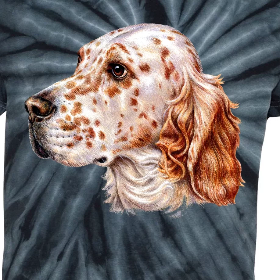 English Setter Dog Kids Tie-Dye T-Shirt