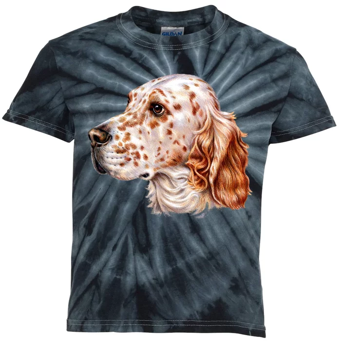 English Setter Dog Kids Tie-Dye T-Shirt