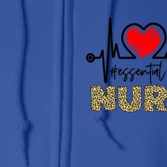 Essential Nurse Heartbeat Nurse Gift Full Zip Hoodie