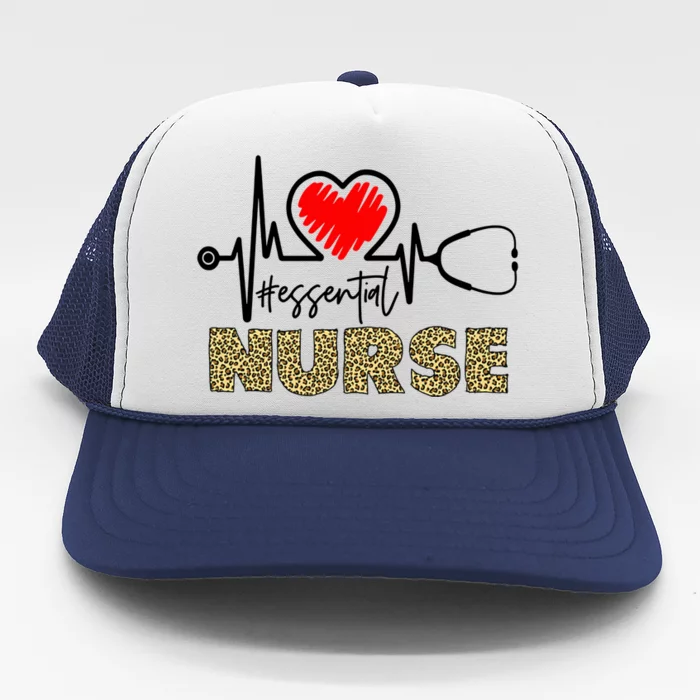 Essential Nurse Heartbeat Nurse Gift Trucker Hat