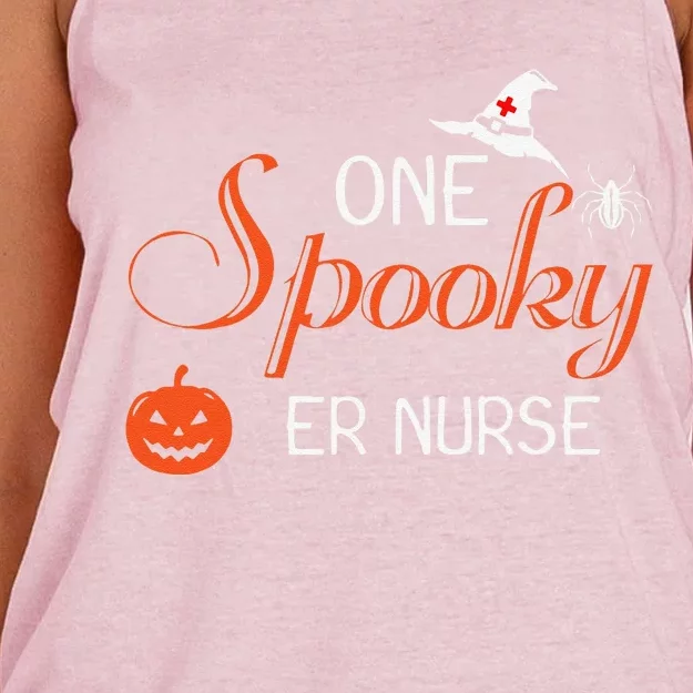 ER Nurse Halloween Funny Spooky Gift Women's Knotted Racerback Tank