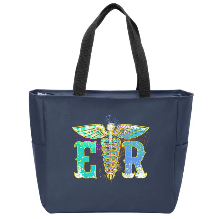 ER Nurse Illustration Design Emergency Nurses Day Zip Tote Bag