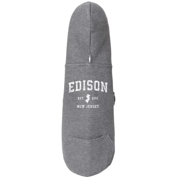 Edison New Jersey Nj Vintage Established Athletic Sports Design Doggie 3-End Fleece Hoodie