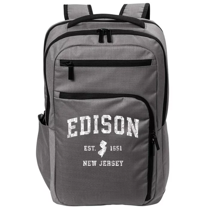 Edison New Jersey Nj Vintage Established Athletic Sports Design Impact Tech Backpack