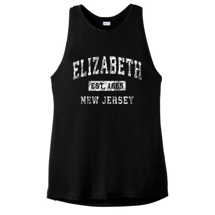 Elizabeth New Jersey Nj Vintage Established Sports Ladies Tri-Blend Wicking Tank