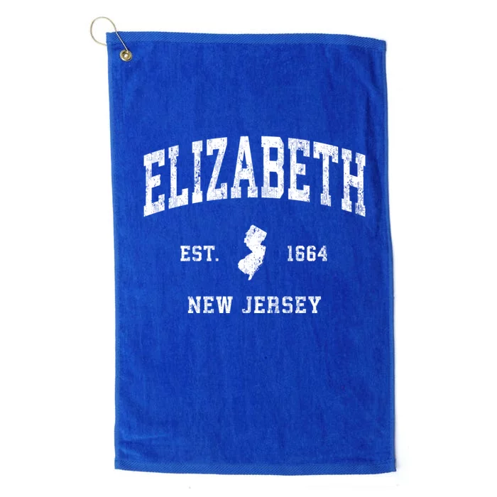 Elizabeth New Jersey Nj Vintage Athletic Sports Design Platinum Collection Golf Towel