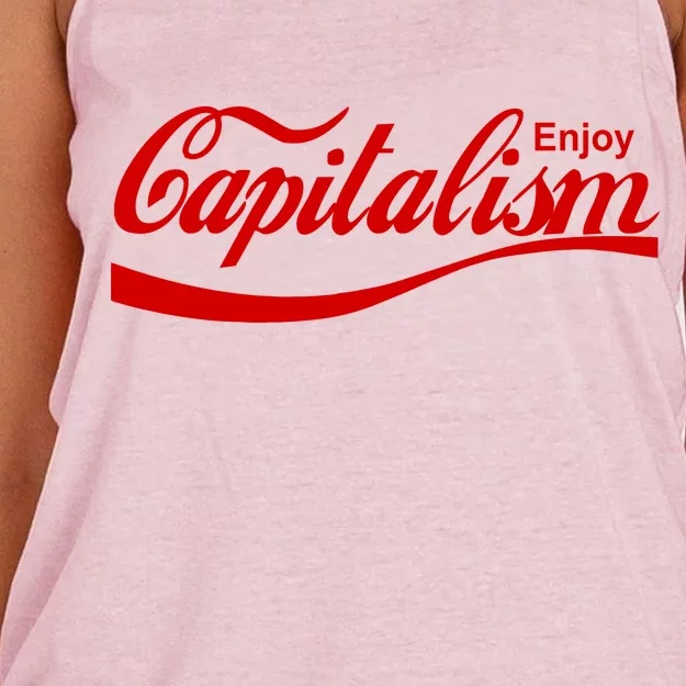 Enjoy Capitalism Women's Knotted Racerback Tank