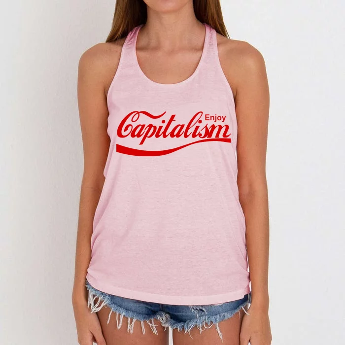 Enjoy Capitalism Women's Knotted Racerback Tank