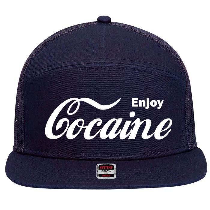 Enjoy Cocaine 7 Panel Mesh Trucker Snapback Hat