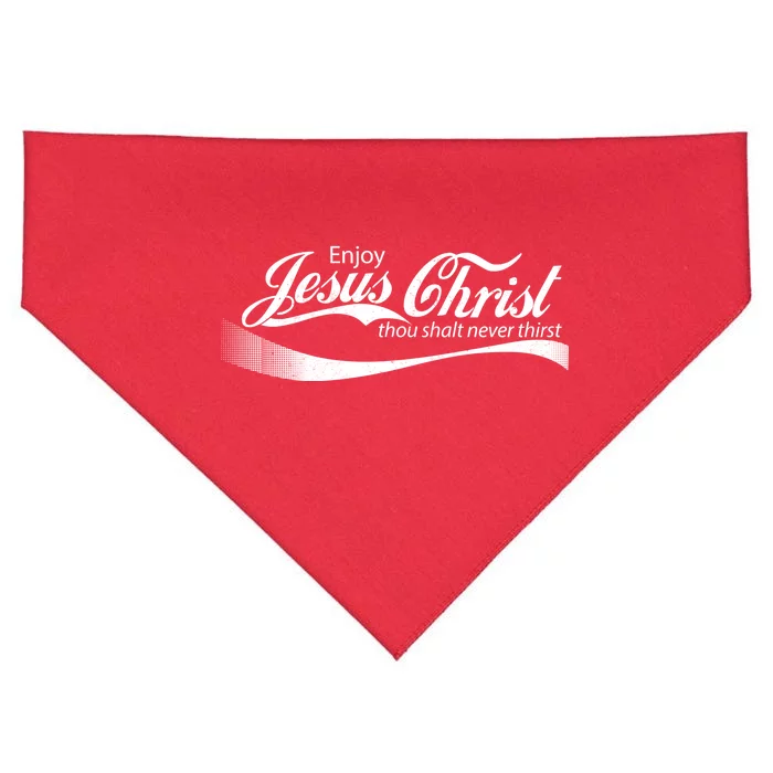 Enjoy Jesus Christ Thou Shalt Never Thirst USA-Made Doggie Bandana