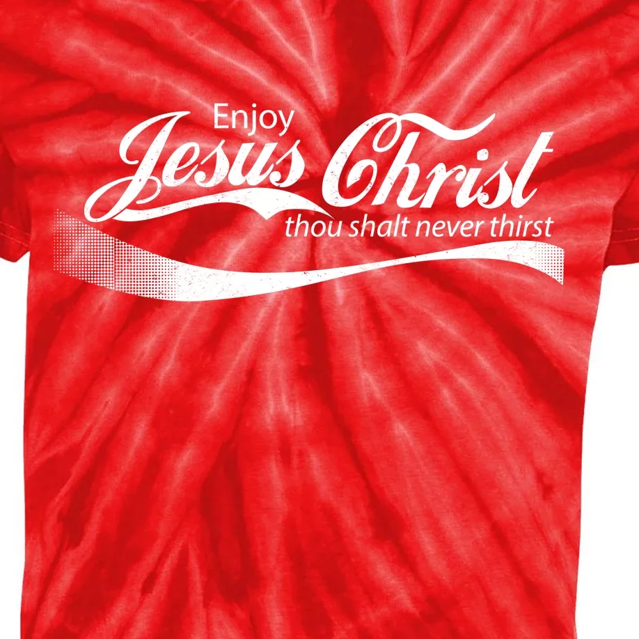 Enjoy Jesus Christ Thou Shalt Never Thirst Kids Tie-Dye T-Shirt