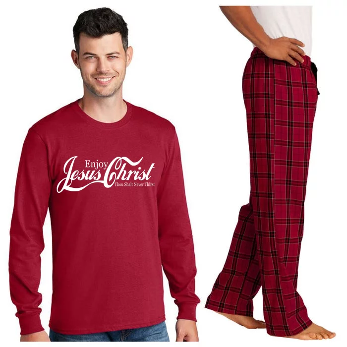 Enjoy Jesus Christ Thou Shalt Never Thirst Funny Long Sleeve Pajama Set