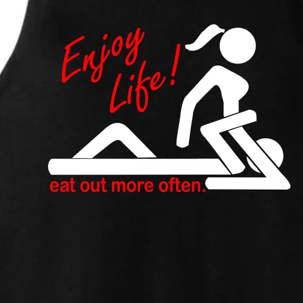 Enjoy Life Eat Out More Often Ladies Tri-Blend Wicking Tank