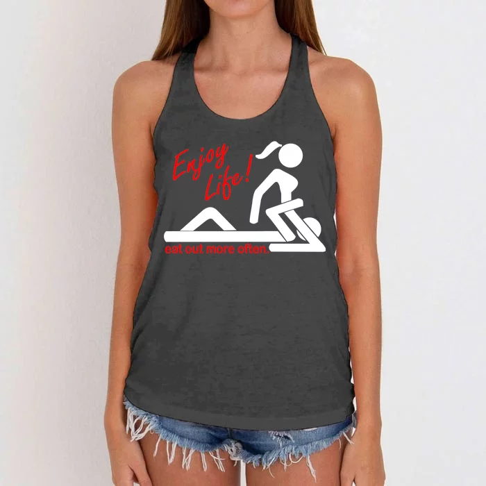 Enjoy Life Eat Out More Often Women's Knotted Racerback Tank