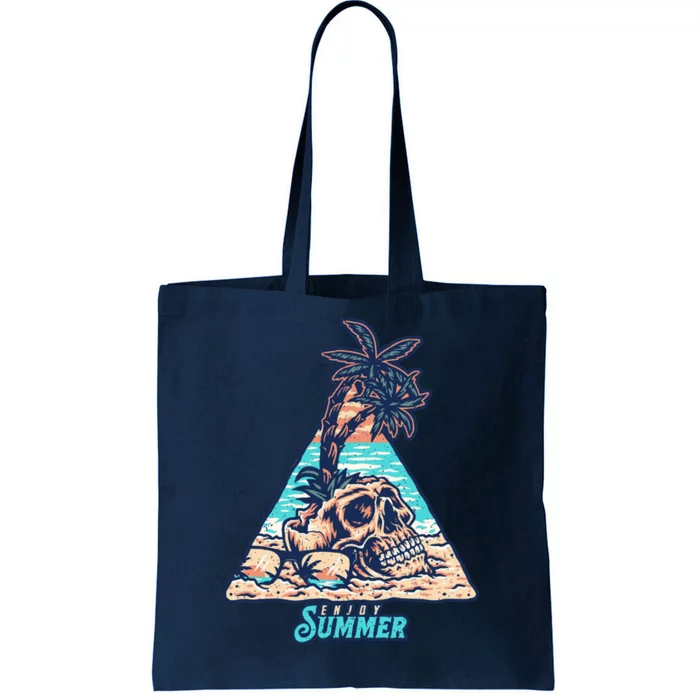 Enjoy Tropical Summer Vacation Skull Tote Bag