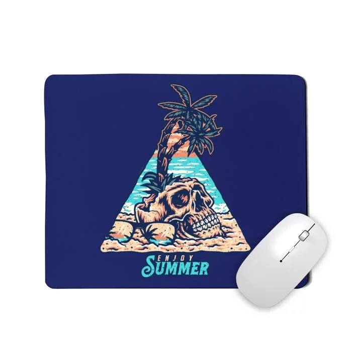 Enjoy Tropical Summer Vacation Skull Mousepad