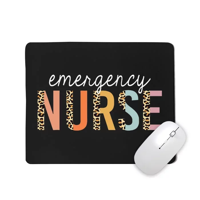 Emergency Nurse Leopard Print ER Nurse Nursing School Mousepad