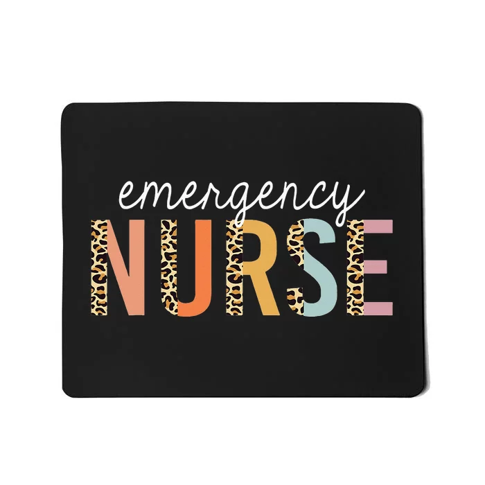 Emergency Nurse Leopard Print ER Nurse Nursing School Mousepad