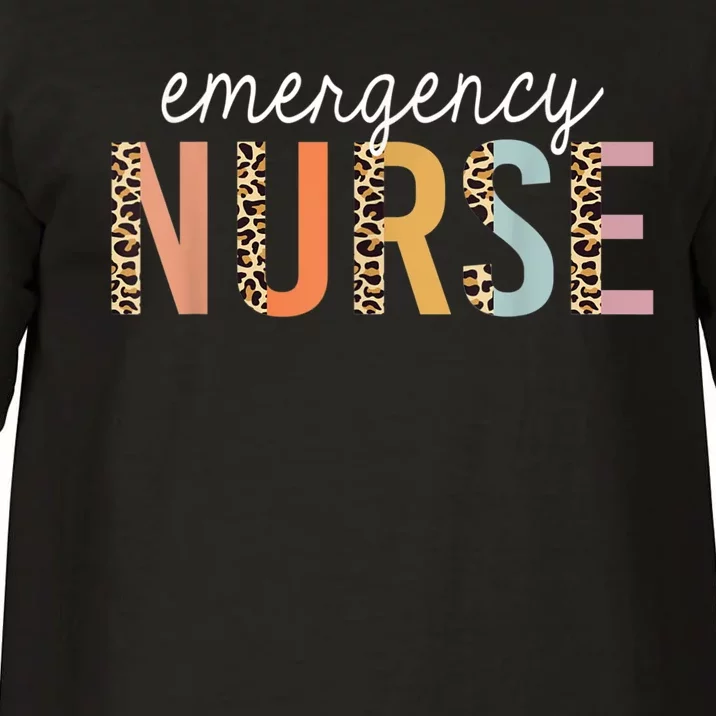 Emergency Nurse Leopard Print ER Nurse Nursing School Women Comfort Colors T-Shirt