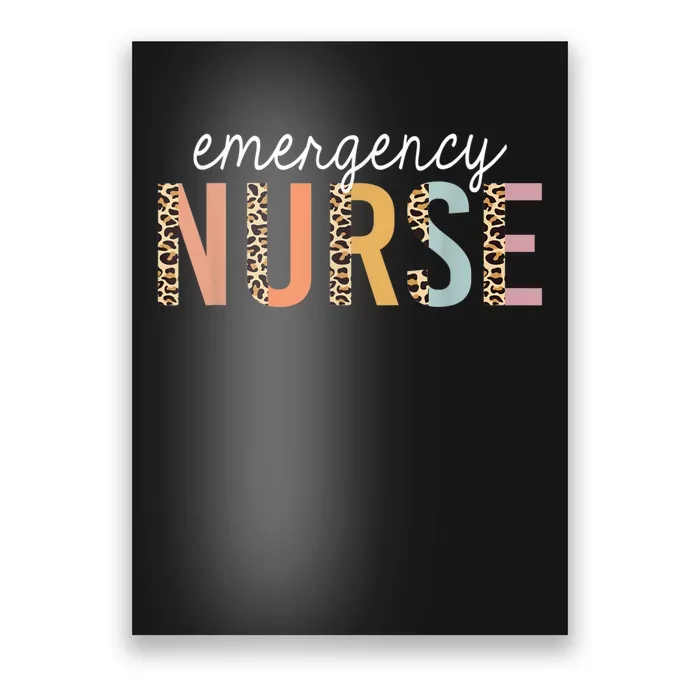 Emergency Nurse Leopard Print ER Nurse Nursing School Women Poster