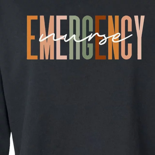 Emergency Nurse Letters Print ER Nurse Nursing School Outfit Cropped Pullover Crew