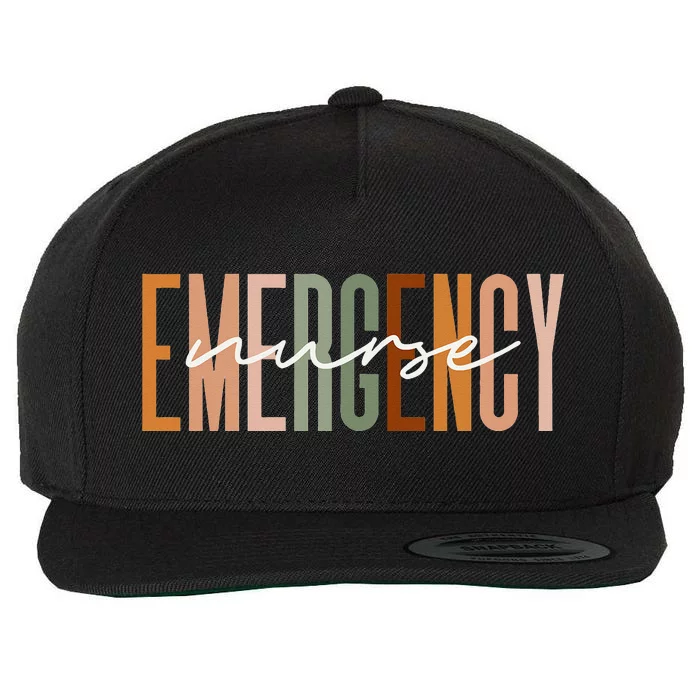 Emergency Nurse Letters Print ER Nurse Nursing School Outfit Wool Snapback Cap