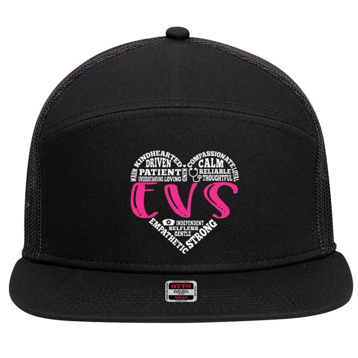 EVS Nurse Love Nursing Students CNA RN Life Nurse Week Gifts 7 Panel Mesh Trucker Snapback Hat