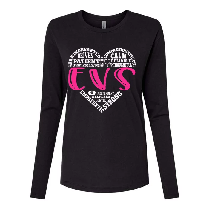 EVS Nurse Love Nursing Students CNA RN Life Nurse Week Gifts Womens Cotton Relaxed Long Sleeve T-Shirt