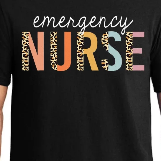 Emergency Nurse Leopard Print ER Nurse Nursing School Women Pajama Set