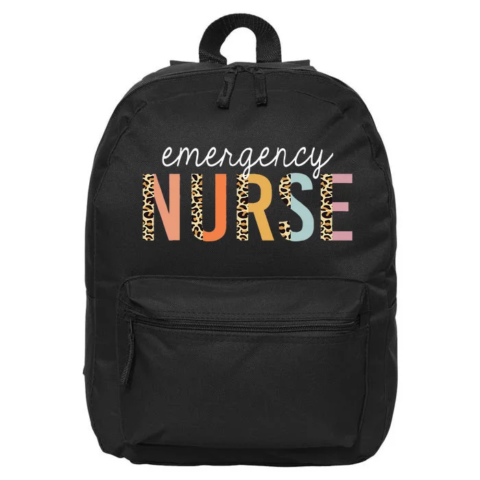 Emergency Nurse Leopard Print ER Nurse Nursing School Women 16 in Basic Backpack