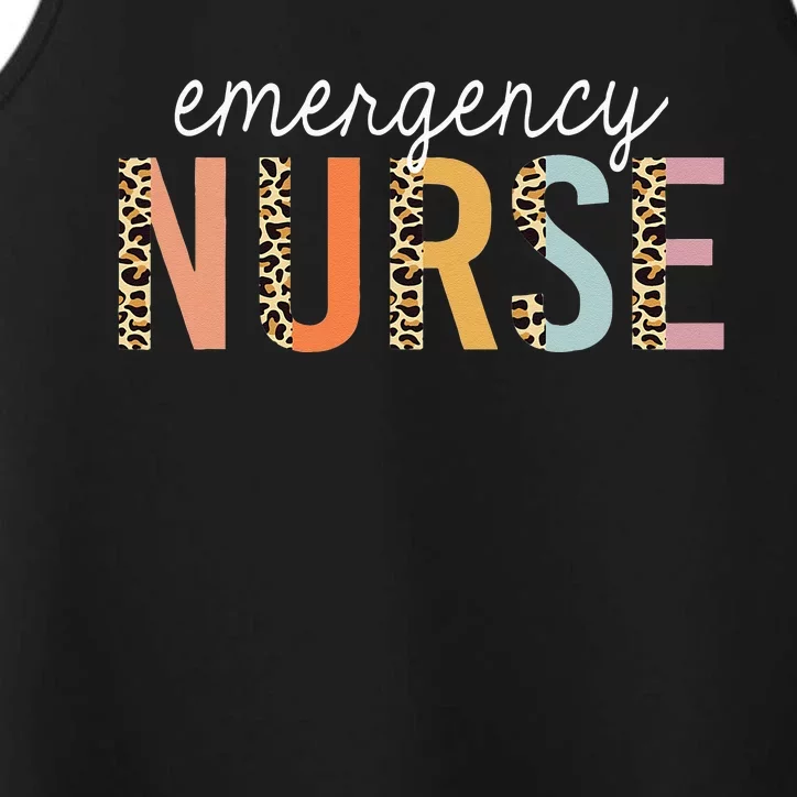 Emergency Nurse Leopard Print ER Nurse Nursing School Women Performance Tank