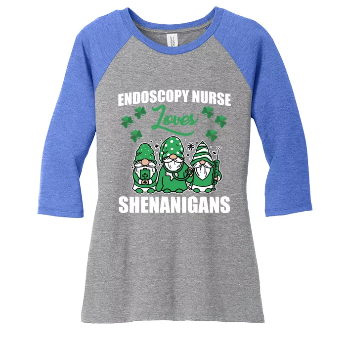 Endoscopy Nurse Loves Shenanigans Irish St Paricks Day Meaningful Gift Women's Tri-Blend 3/4-Sleeve Raglan Shirt