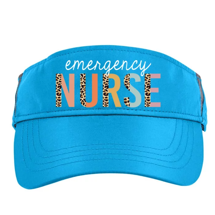 Emergency Nurse Leopard Print Er Nurse Nursing School Gift Adult Drive Performance Visor