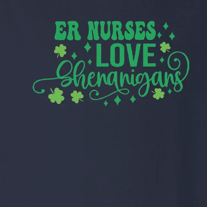 ER Nurses Love Shenanigans Irish Shamrock St Patricks Day Toddler Long Sleeve Shirt