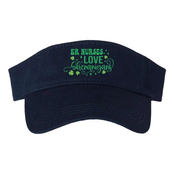 ER Nurses Love Shenanigans Irish Shamrock St Patricks Day Valucap Bio-Washed Visor