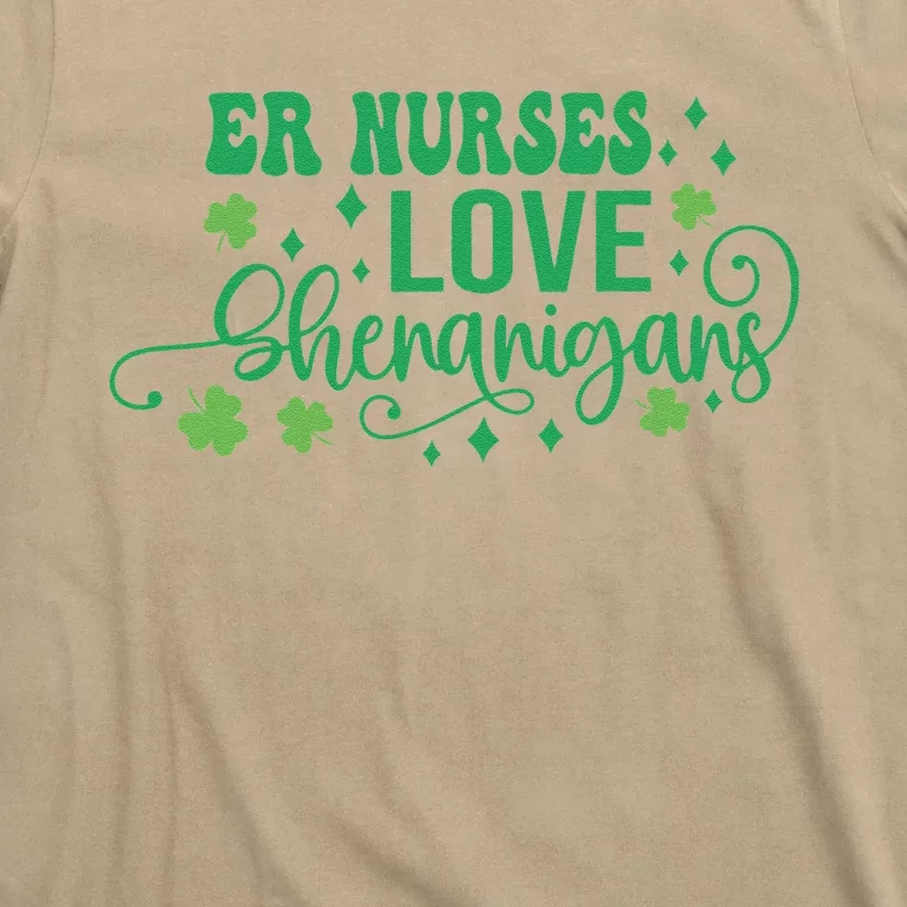 ER Nurses Love Shenanigans Irish Shamrock St Patricks Day T-Shirt