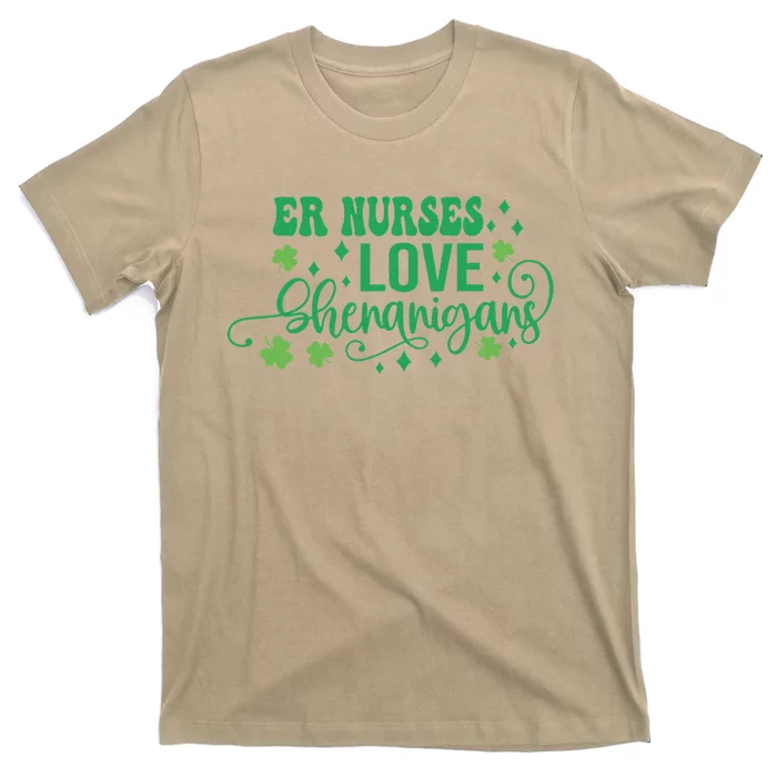 ER Nurses Love Shenanigans Irish Shamrock St Patricks Day T-Shirt