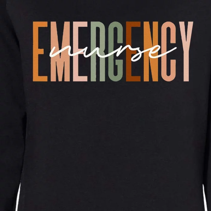 Emergency Nurse Letters Print ER Nurse Nursing School Outfit Womens California Wash Sweatshirt