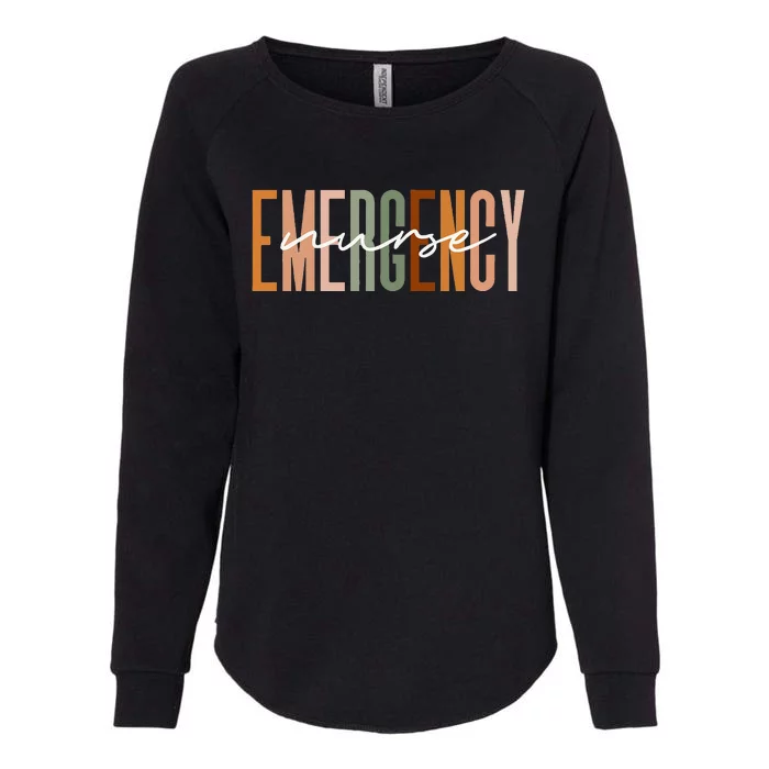 Emergency Nurse Letters Print ER Nurse Nursing School Outfit Womens California Wash Sweatshirt