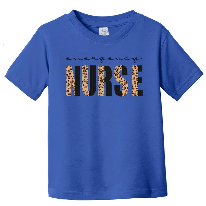 Emergency Nurse Leopard Print Rn Er Nurse Squad Gift Toddler T-Shirt