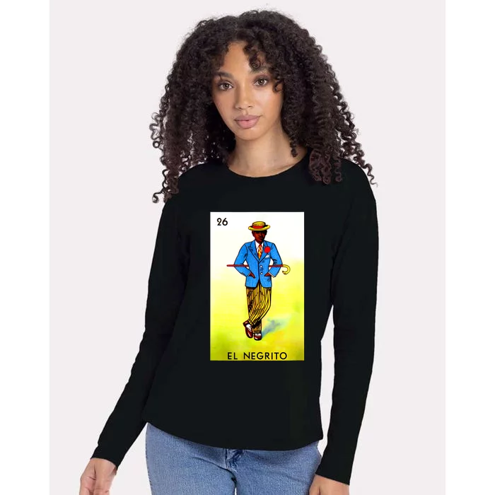 El Negrito Mexican Lottery Cards Lotto Mexicana Bingo Loto Womens Cotton Relaxed Long Sleeve T-Shirt