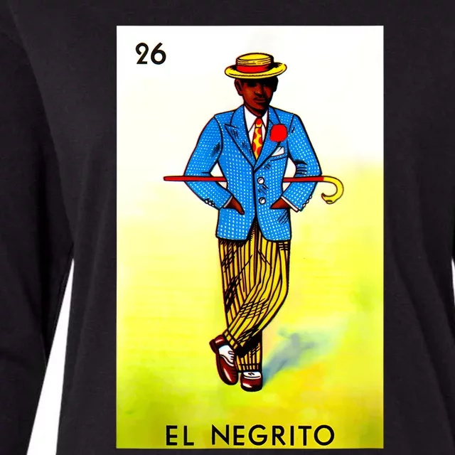 El Negrito Mexican Lottery Cards Lotto Mexicana Bingo Loto Womens Cotton Relaxed Long Sleeve T-Shirt