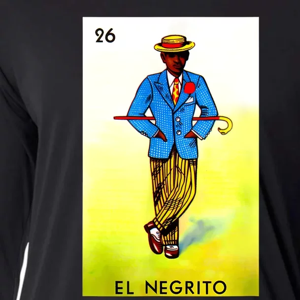 El Negrito Mexican Lottery Cards Lotto Mexicana Bingo Loto Cooling Performance Long Sleeve Crew