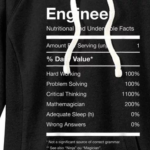 Engineer Nutrition Nutritional Facts Funny Women's Fleece Hoodie