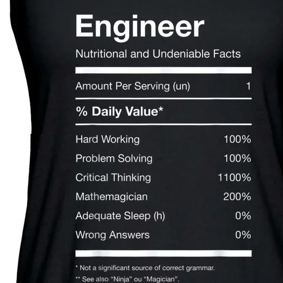 Engineer Nutrition Nutritional Facts Funny Ladies Essential Flowy Tank