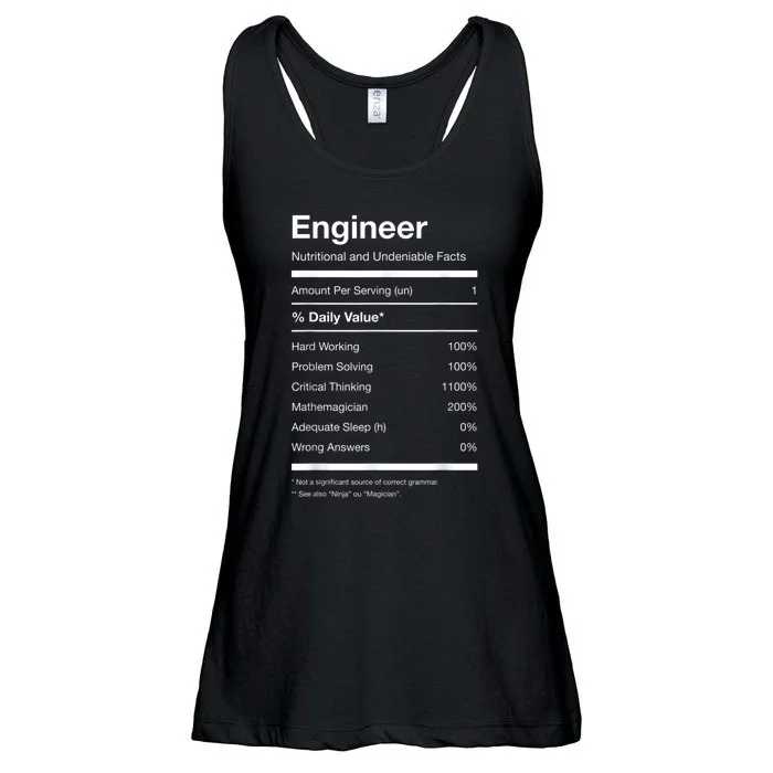 Engineer Nutrition Nutritional Facts Funny Ladies Essential Flowy Tank