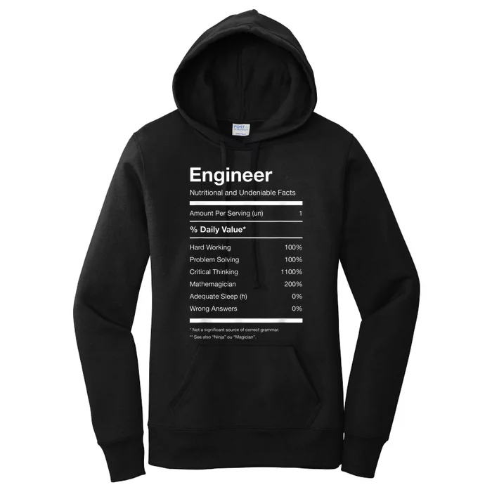 Engineer Nutrition Nutritional Facts Funny Women's Pullover Hoodie